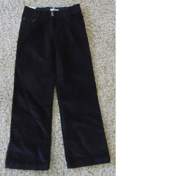 *Velour Pants SO sz 10 Black Adjustable Waist Glitter 4 Pocket Stretch Girls - Picture 1 of 4
